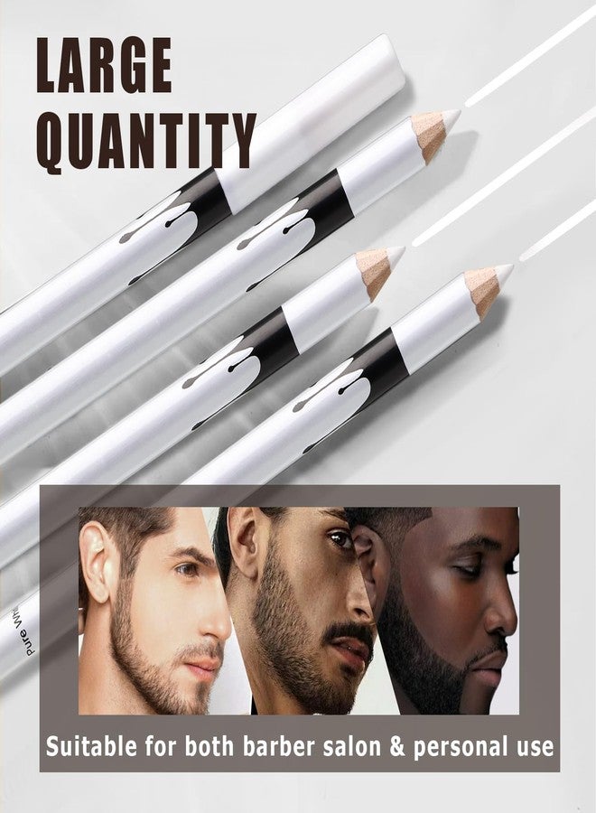 Noerrors 12Pcs White Barber Pencil Set Magic Hairline Pencils for Lineup Beard Shaping Guide Pen with Sharpener Barber Chalk for Men Hair Makeup Design - Image 3